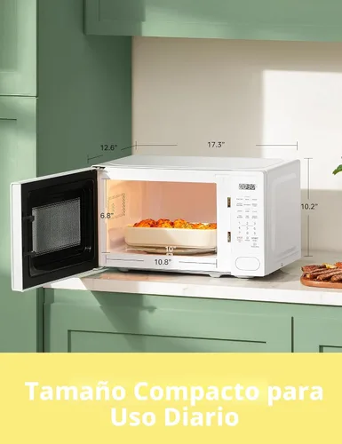 Miniatura 4 de COMFEE CMO-C20M1WH - Microondas retro con 11 niveles de potencia, cocción rápida de varias etapas, función de reinicio de tocadiscos, temporizador