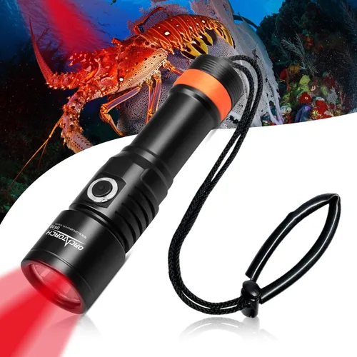 Miniatura 10 de ORCATORCH D530 Luz de Buceo, 1200 Lúmenes, Ángulo de Haz Estrecho de 7 Grados, Interruptor Lateral de Aleación de Titanio, 2 Modos de Iluminación