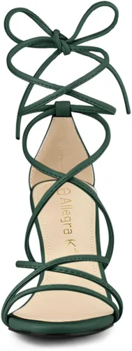 Miniatura 3 de Allegra K - Sandalias de tacón grueso con tiras delgadas para mujer