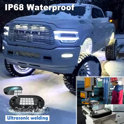 Miniatura 3 de YiLaie Luces LED RGB, 60 LED de alto brillo, kit de luz de neón multifunción impermeable para coche con control de aplicación/RF, luces de roca