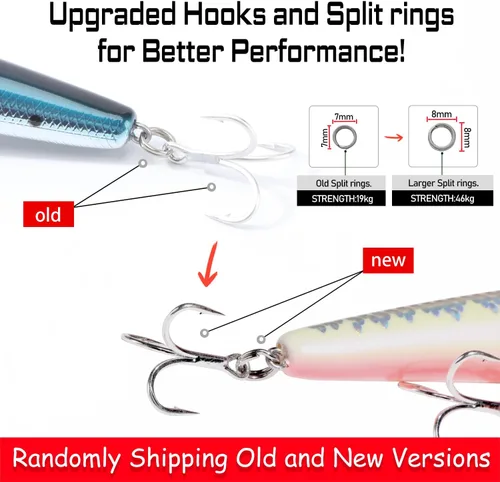 Miniatura 5 de LITTMA Señuelos de pesca de surf de California Señuelos de pesca de agua salada Jerkbait Crankbait Surf Minnow 110 - Sardina metálica Super Glow