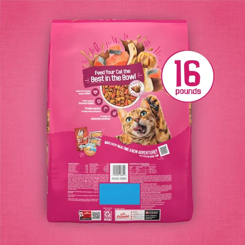 Miniatura 11 de Purina Friskies - Alimento seco para gatos con remolinos de salsa con sabores de pollo, salmón y salsa - Bolsa de 16 libras otro
