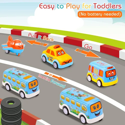 Miniatura 5 de Nicmore Camión transportador de juguetes para niños pequeños: juguete de transporte para niños de 1, 2, 3, 4 años, 18 meses, 5 en 1, regalo