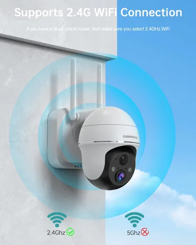 Miniatura 4 de Cámaras de seguridad inalámbricas para exteriores ZUMIMALL, vista de 360°, cámaras alimentadas por batería 2K para seguridad del hogar, visión