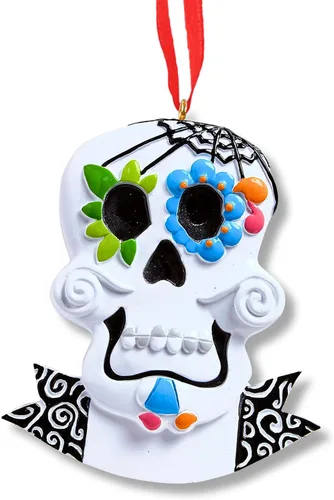 Miniatura 2 de Ornaments by Elves - Adorno personalizado de calavera de México, adorno de Navidad, decoración de esqueleto tradicional mexicano, máscaras