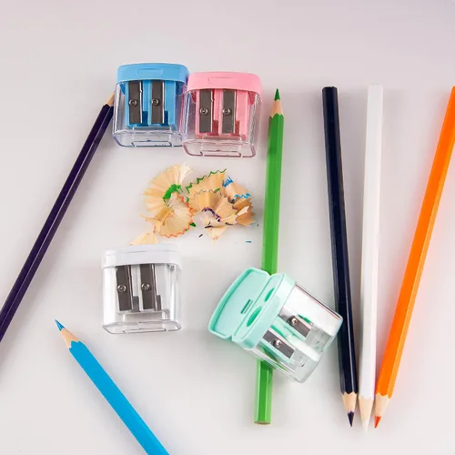 Miniatura 8 de Golcellia 4 sacapuntas pequeños manuales para niños, coloreados, sacapuntas de mano, aula