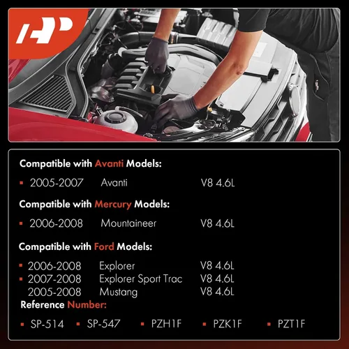 Miniatura 2 de A-Premium Bujía de iridio doble compatible con Ford Explorer 2006-2008, Explorer Sport Trac 2007-2008, Mustang 2005-2008 y Mercury Mountaineer