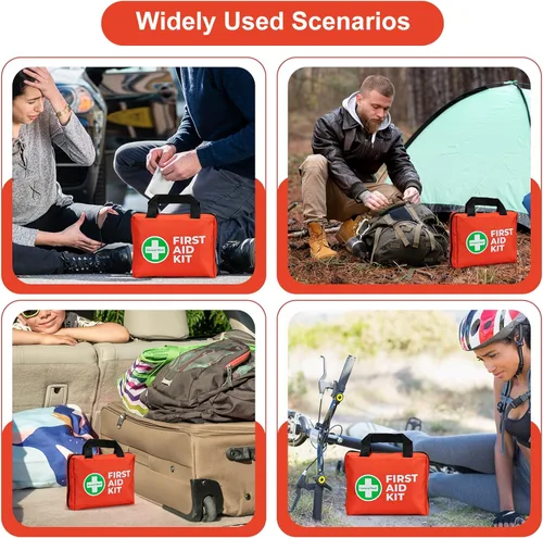 Miniatura 7 de General Medi Kit de primeros auxilios, kit de primeros auxilios pequeño de 250 piezas, incluye manta de aluminio de emergencia, paquete frío