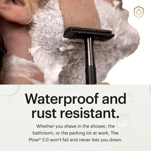 Miniatura 9 de MANSCAPED® The Plow® 2.0 & Power Shave Gel, paquete de afeitado facial para hombre con maquinilla de afeitar de seguridad de una sola hoja y gel