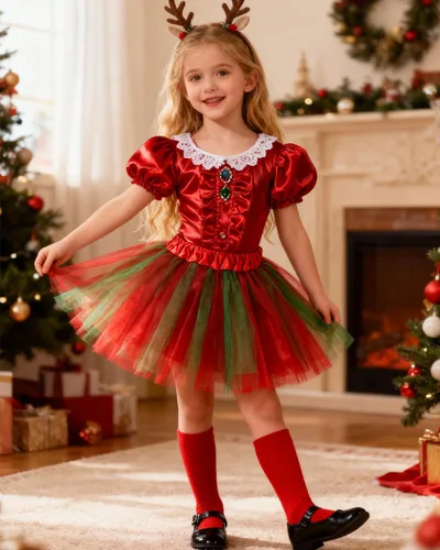 Miniatura 26 de Century Star Tutú de 4 capas para niñas pequeñas, faldas de ballet de tul para baile de princesa, esponjoso, para fiestas de cumpleaños de 2 a 8 años