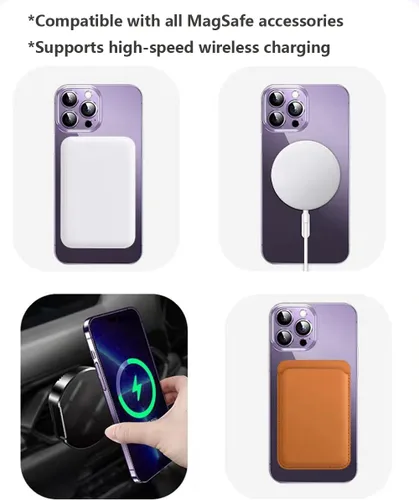 Miniatura 5 de Funda magnética para iPhone 12 Pro Max transparente compatible con MagSafe Funda protectora de lente de cámara integrada para iPhone 12 Pro Max