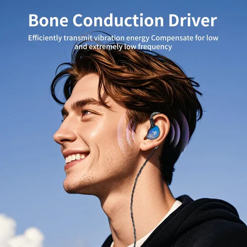 Miniatura 3 de KBEAR KB02 - Auriculares con cable con cable IEM de alta fidelidad con cable IEM de 2 pines en las orejas, auriculares para juegos para músicos