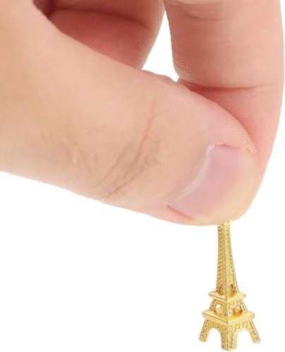 Miniatura 6 de EXCEART 60 piezas Mini colgantes de simulación Torre Eiffel colgantes colgantes colgantes para joyería DIY llavero accesorios (color al azar)