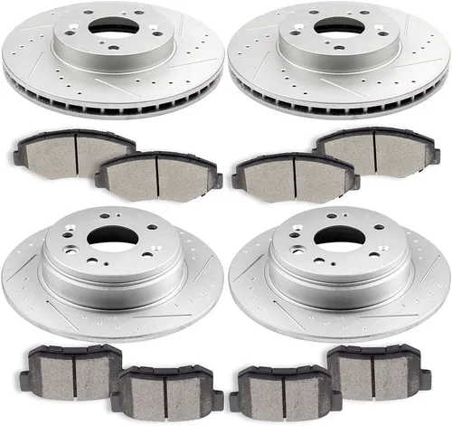 Miniatura 23 de Kit de frenos y rotores, SCITOO 4 rotores de freno y 8 pastillas de freno de cerámica para Jeep Grand para Cherokee 1999-2004