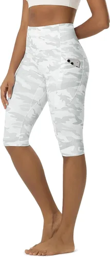 Miniatura 46 de ODODOS - Leggings capri de cintura alta para mujer con bolsillos, control de abdomen, no se transparentan, para entrenamiento atlético, running