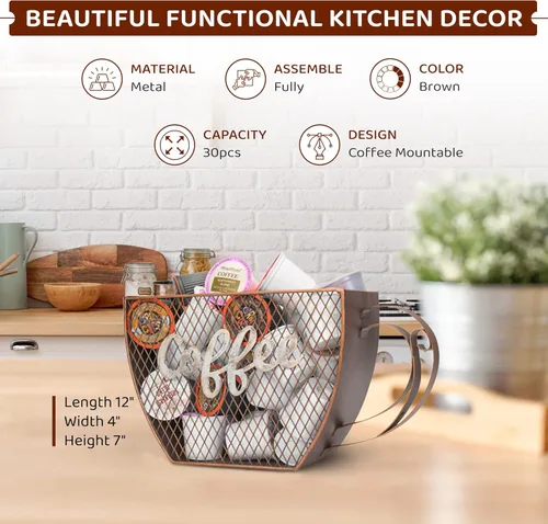 Miniatura 4 de Made Easy Kit Organizador de cápsulas de café, decoración funcional de la barra de café para el hogar, accesorios de almacenamiento de encimera