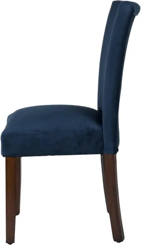 Miniatura 244 de Homepop Silla de comedor con detalles festoneados, sillas de comedor Parsons tapizadas, muebles decorativos para el hogar, tejido gris claro