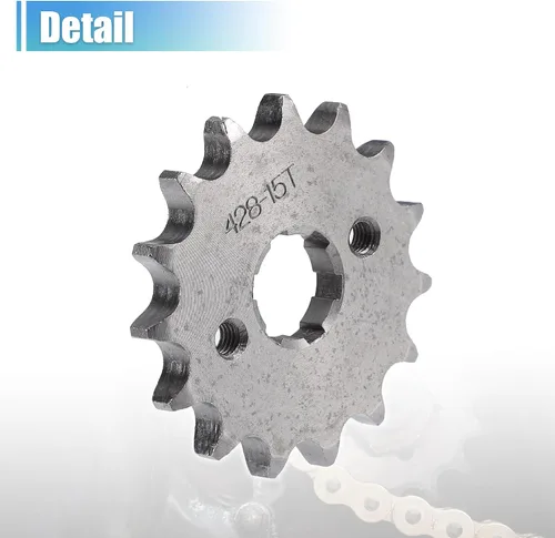Miniatura 6 de X AUTOHAUX 1 juego de 428 estilo 15 dientes 0.787 in ID motocicleta piñón delantero para motocicleta 50cc 70cc 110cc 125cc motocicleta Dirt Pit Bike