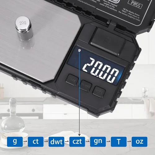 Miniatura 2 de Goetland Báscula digital de bolsillo con cubierta 0.71 oz Peso de calibración 0.00 oz Precisión 17.64 oz Escala pequeña escala para joyería Muestra