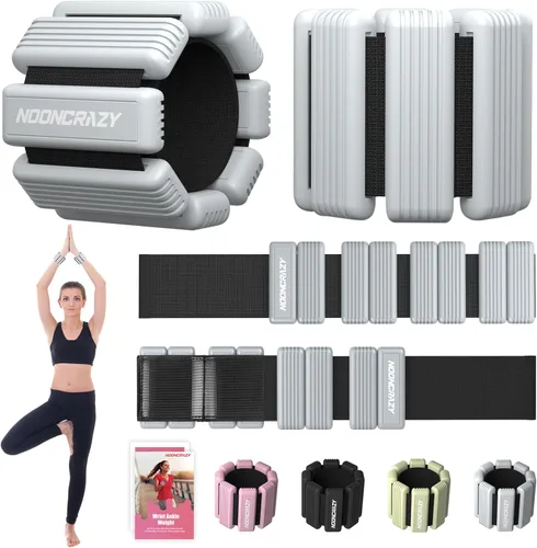 Miniatura 11 de Pilates - Pesas de tobillo y muñeca para mujer, juego de 2 pesas portátiles y fuertes para brazos y piernas (1 libra/2.2 libras cada una), pesas