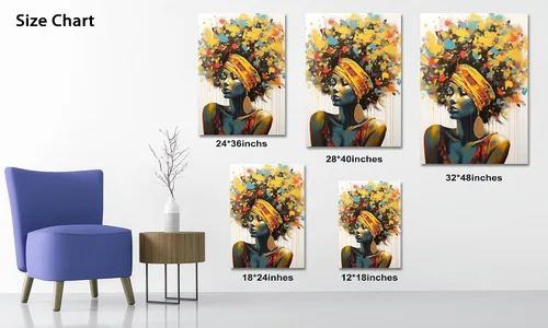 Miniatura 82 de Arte de pared afroamericano, decoración de rey y reina bailarín negro para sala de estar, arte de pareja de amor negro para dormitorio, lienzo