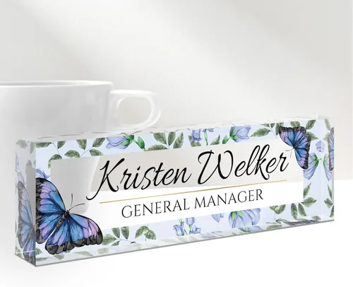 Miniatura 25 de Placa de Nombre Personalizada para Escritorio, Placas de Nombre Personalizadas para Escritorios, Placa de Nombre Personalizada de Acrílico