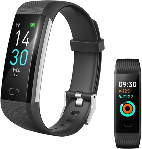 Rastreador de actividad física con monitor de frecuencia cardíaca, contador de pasos/calorías, monitor de sueño, reloj inteligente, IP68, podómetro