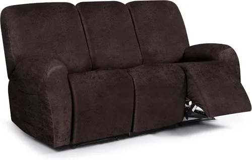 Miniatura 55 de ANARACHON Fundas para sillas reclinables con aspecto de cuero, funda elástica de 4 piezas, funda suave para silla reclinable, protector de muebles