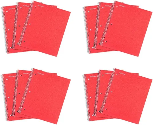Miniatura 24 de Mintra Office Cuadernos de espiral duraderos, 1 materia, (rosa primavera, amarillo sol, hielo ártico, rayas anchas, paquete de 3)