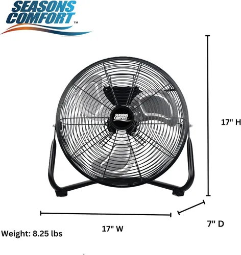 Miniatura 7 de Seasons Comfort Ventilador resistente de alta velocidad de 14 pulgadas 60 Watt, Heavy Duty Fan, ETL Listed, 3 Speed Air Circulator with 360 Degree