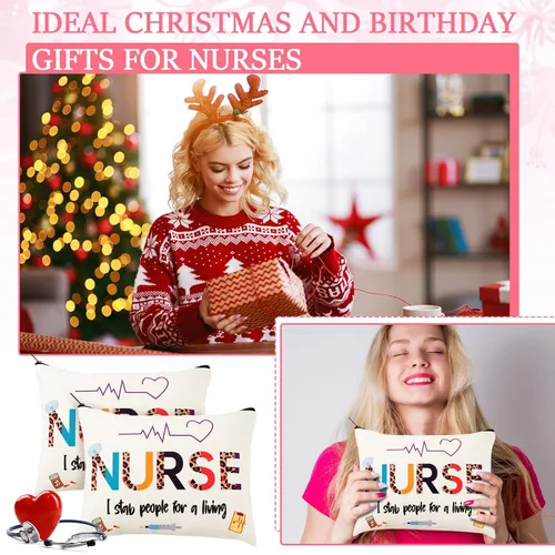 Miniatura 5 de LEIFIDE 24 bolsas de maquillaje para enfermeras, regalos de semana del CNA, regalo de agradecimiento a la enfermera 2026 para mujeres, bolsa