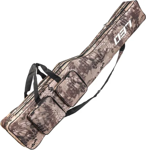 LEOFISHING Bolsa de almacenamiento de aparejos de pesca, organizador portátil de caña y carrete de 51.2 in/4.27 pies, bolsa de cubierta de pesca de