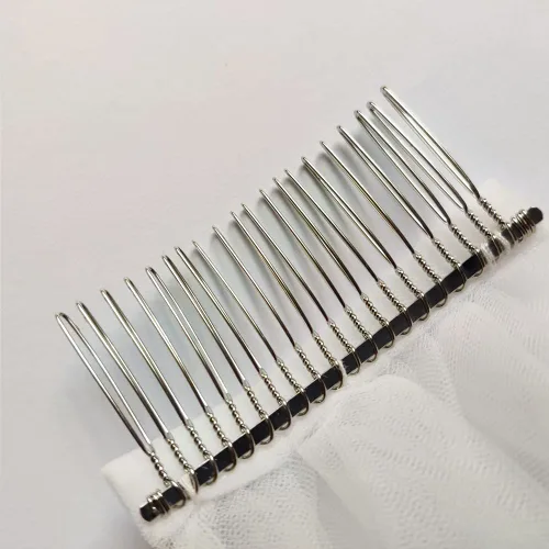 Miniatura 6 de JWICOS Elegante velo de novia de encaje para novias de 2 niveles, velo de novia de cristal con peine para despedida de soltera, boda, despedida