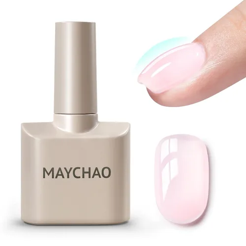 Miniatura 9 de MAYCHAO Gel constructor morado claro para uñas, fortalecedor de uñas malva de 0.5 onzas líquidas en una botella, gel duro para extensión de uñas