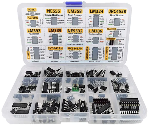 Surtido de chips CI XL, 150 piezas, amplificador, oscilador, pwm, PC817, NE555, LM358, LM324, JRC4558, LM393, LM339, NE5532, LM386, TDA2030,