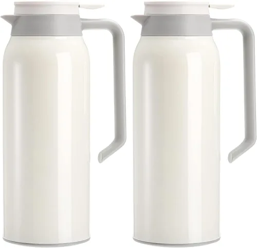 Miniatura 8 de Hacaroa Jarra térmica de acero inoxidable de 50 onzas (1.5 litros), jarra de café al vacío de doble pared, dispensador de retención de calor, jarra