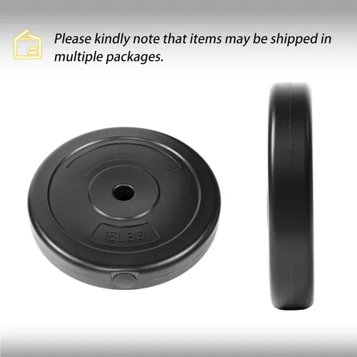 Miniatura 2 de Signature Fitness - Placa de peso estándar de vinilo de 1 pulgada para entrenamiento de fuerza y levantamiento de pesas, varios tamaños