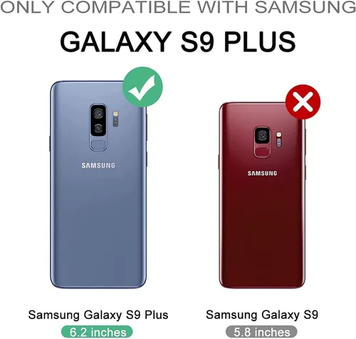 Miniatura 2 de Dexnor Funda para Samsung Galaxy S9+ Plus, [protector de pantalla y soporte integrados] Protección de grado militar resistente a prueba de golpes