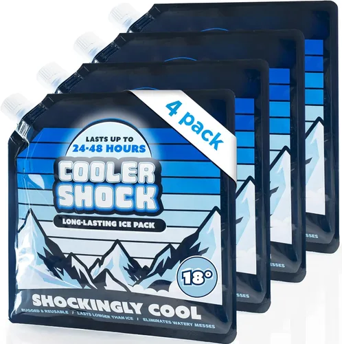 Miniatura 12 de Cooler Shock - Bolsas de hielo reutilizables para enfriadores - Paquetes de congelador fríos de larga duración para enfriadores y loncheras - Bolsas