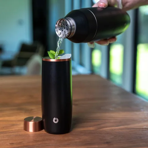 Miniatura 2 de SNOWFOX Vaso de cóctel de acero inoxidable con aislamiento al vacío de alta calidad, juego de 2, bebidas se mantienen frías y frías, vasos térmicos