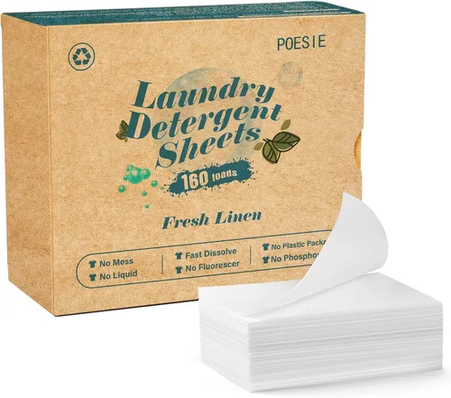 Miniatura 7 de Poesie Hojas de Detergente para Ropa Hojas de Jabón para Ropa para Viajes Camping Hojas para Lavar Ropa Sin Fragancia 1 Mini Caja 40
