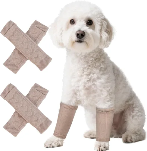 Miniatura 29 de ROZKITCH Manga de compresión para perro, 2 piezas de pierna delantera y 2 rodillas de pierna trasera, envoltura para codo de perro, protector
