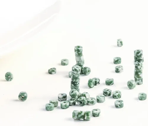 Miniatura 2 de Abalorios Espaciadores de Jade Natural Africano 4x2mm 38cm/str Redondos Planos Semipreciosos para Hacer Pulseras y Collares Ágata negra