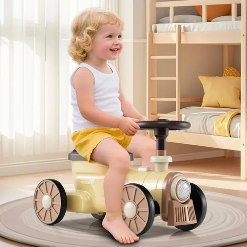 Miniatura 2 de OLAKIDS Auto de empuje para niños, auto deslizante de pie a piso con sonido de silbato de tren, almacenamiento debajo del asiento, regalo