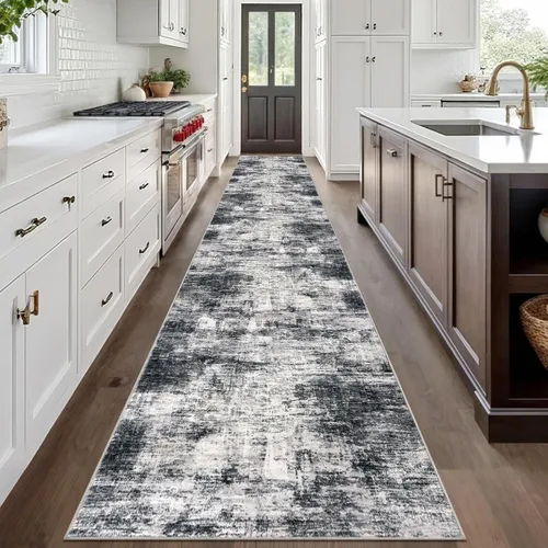Miniatura 1225 de IOHOUZE Alfombra abstracta lavable de 3 x 12 pies para pasillos, antideslizante para cocina, camino de entrada de lana sintética para interiores