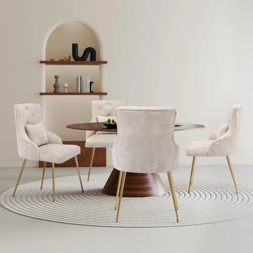 Miniatura 7 de Silla de tocador de terciopelo, silla de comedor tapizada para dormitorio, comedor, sala de maquillaje, silla moderna para sala de estar con patas