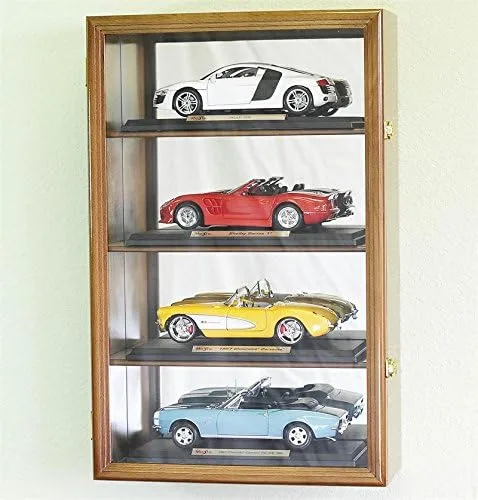 Miniatura 4 de Vitrina de modelo de automóvil fundido a presión a escala 1/18 con capacidad para 4 autos (acabado negro)