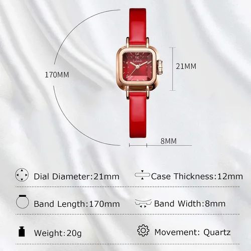 Miniatura 4 de RORIOS Reloj de cuarzo analógico de moda para mujer, reloj de cuarzo simple, impermeable, reloj de vestir cuadrado, reloj de pulsera con esfera