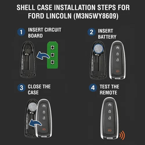 Miniatura 5 de Carcasa de llavero con control remoto de entrada sin llave compatible con Ford Edge Expedition Explorer Flex Focus Taurus Lincoln MKX MKS MKT