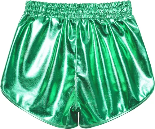 Miniatura 2 de Perfashion Pantalones cortos metálicos para niñas, pantalones y gafas de sol brillantes para fiestas